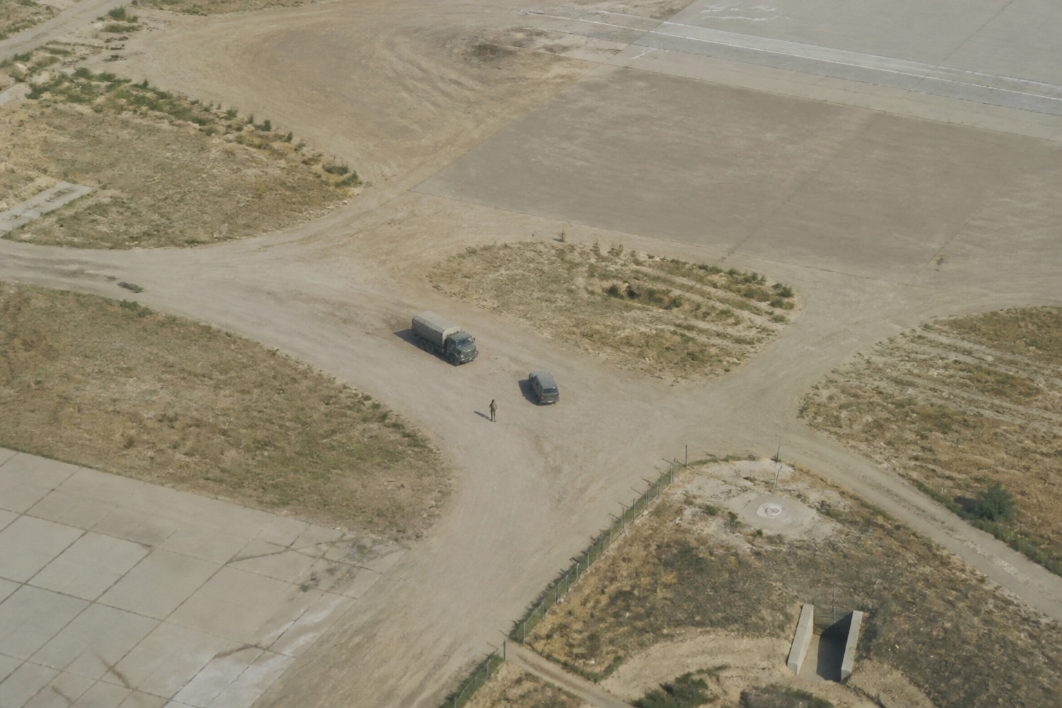 Aerial sample looking over an airfield