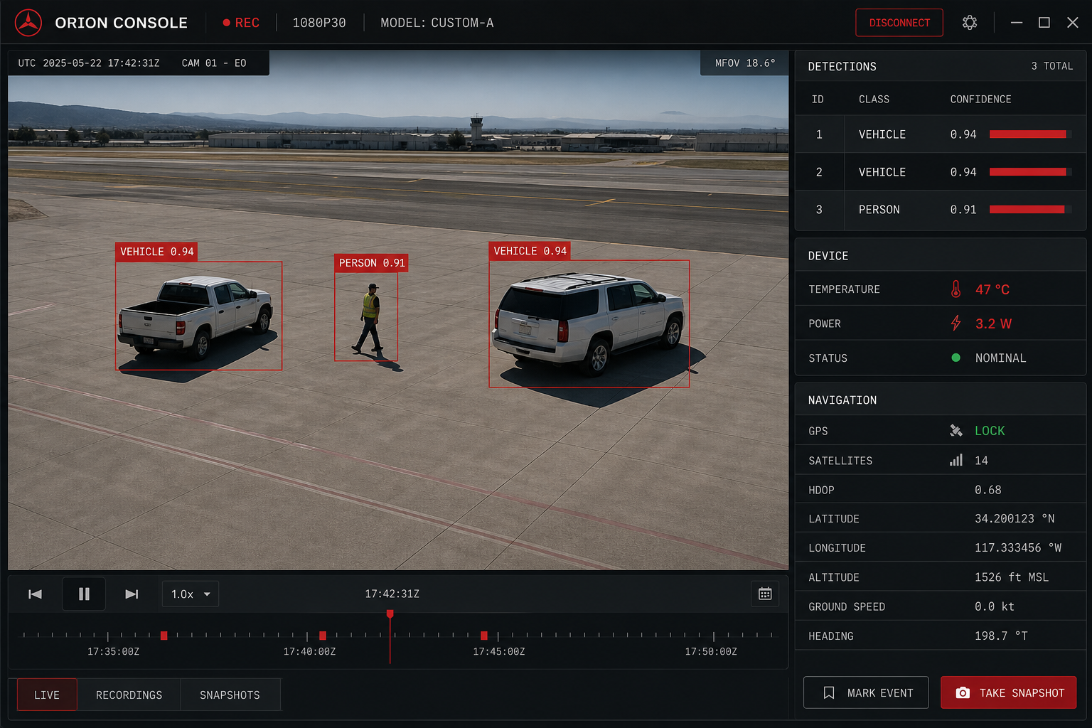Live detection overlay